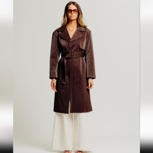 Torn By Ronny Kobo Collection Chocolate Belted Trench Coat